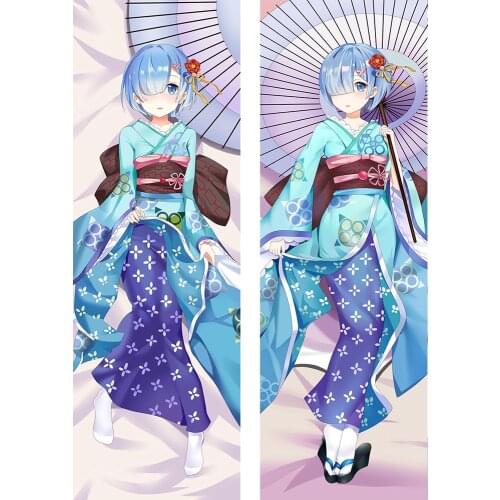 Anime Re: Life In A Different World From Zero Dakimakura Hugging Body Pillow Case Kimono Style Rem Pattern Pillow Cover