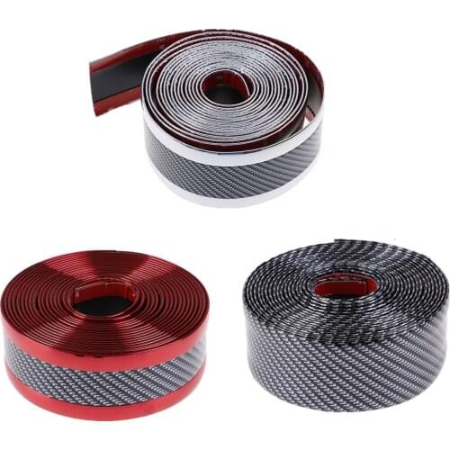 Auto Styling Cars Strip Protectors Exterior Accessories Car Stickers 3D Carbon Fiber Rubber Protector Door Sill Sticker 1Mx5cm