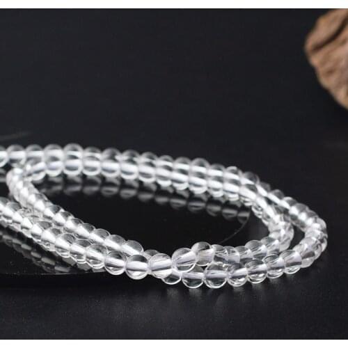 4-10mm white crystal round bead single loose bead DIY handmade string bead woven Bracelet material accessories