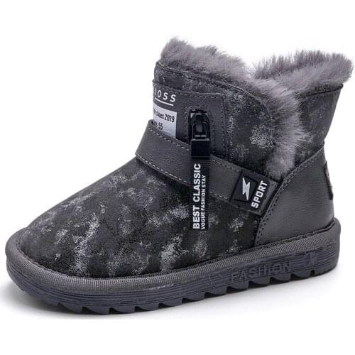 Kids Shoes Waterproof Snow Boots Boys And Girls Martin Boot Childrens Casual Fashion Sneakers Plus Velvet Warm Leather Boots