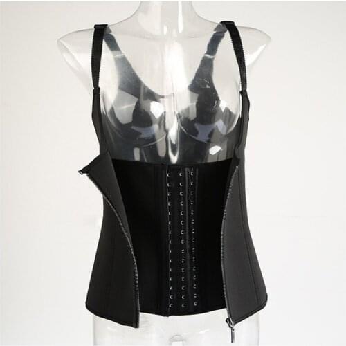 Hot Slimming Underwear Adjustable Shoulder Strap Waist Trainer Vest Corset Zipper Hook 10 Steel Boned Underbust Corsets