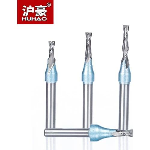 HUHAO 1pc 1/4" Shank TCT Straight Router Bits Woodworking Insert Carving 2 Flute Wood Engraving Milling Cutter Carbide CNC Bits