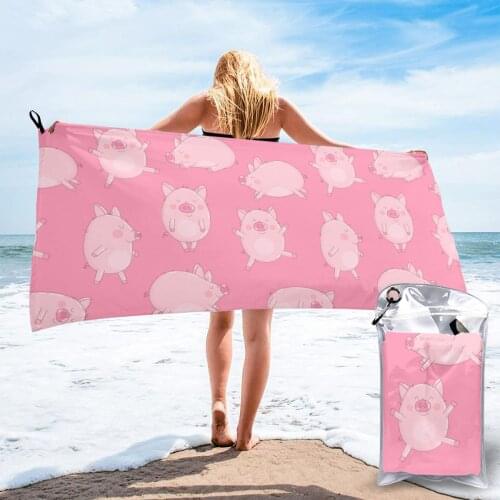 Wearable Bath Towel Cute Pink Pigs Soft and Absorbent Unique Towel for Hotel Home Bathroom Gifts Women Bathrob