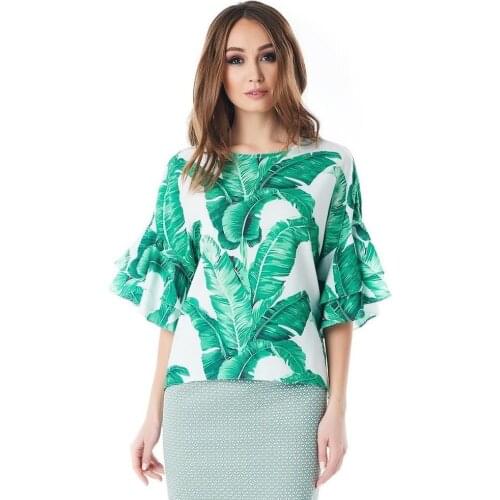 Lala Style Blouses With Flounce