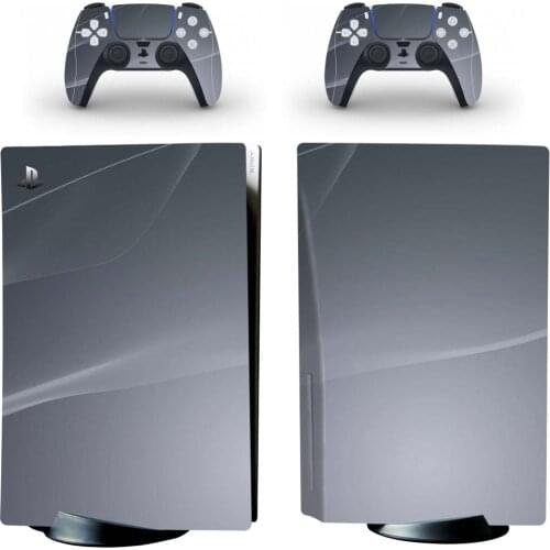 Grey PS5 Disc Edition Skin Sticker for Playstation 5 Console & 2 Controllers Decal Vinyl Protective Skins Style 4