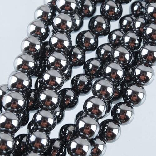 Non Magnetic Black Hematite Gem Stone Round 6mm Loose Beads Spacer For Making Jewelry 15.5 Inches TL3102