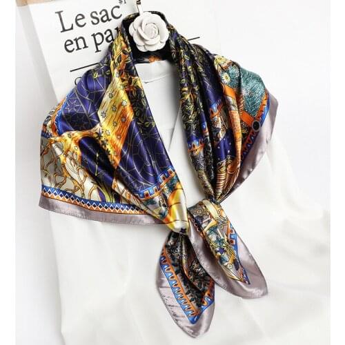 New Fashion Woman Scarf horse Pattern Print 90*90 Square scarf Sun protection Shawls Ornaments decoration Headdress Gift