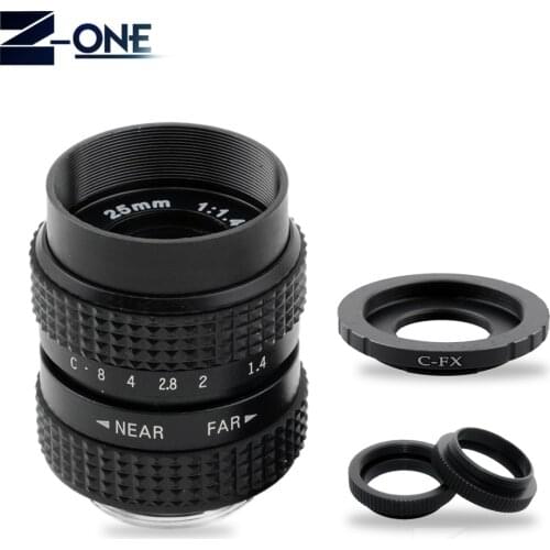 25mm F1.4 CCTV TV Movie lens+C Mount for Fuji Fujifilm X-E2 X-E1 X-Pro1 X-M1 X-A3 X-A2 X-A1 X-T10 X-T1 C-FX With Macro ring