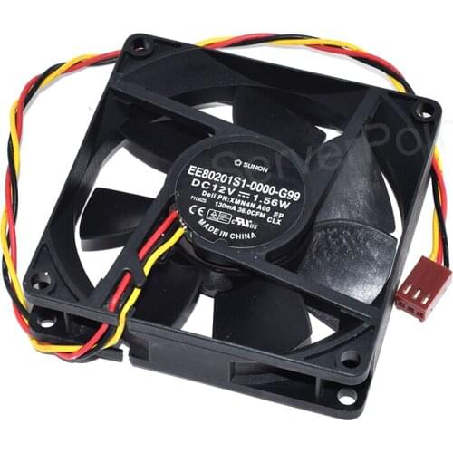 Original EE80201S1-0000-G99 XMN4N A00 DC 12V 1.56W 80x80x25mm Server Cooling Fan