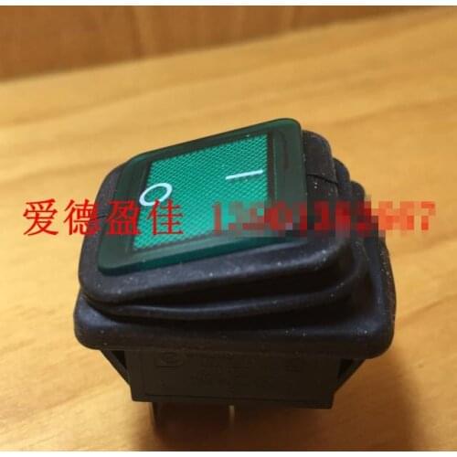 Original new 100% waterproof power switch rocker switch with light green 24V DC waterproof and oil ship type switch KCD2