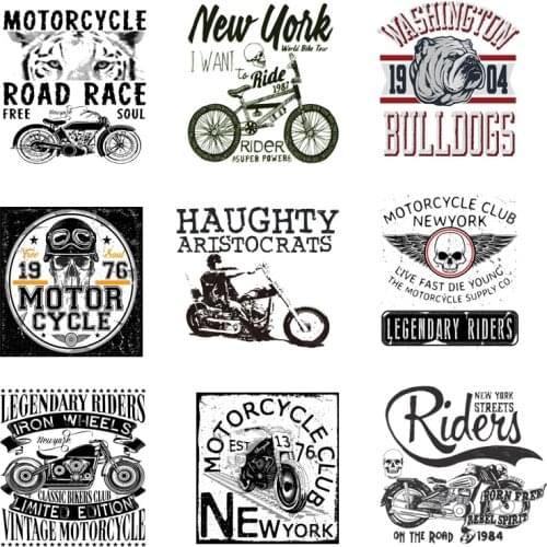 Iron-on Transfers for Clothing Ironing Patches Dog Stickers Applique Diy Skull Patch Fusible Transfer Vinyl Adhesive Stripe J