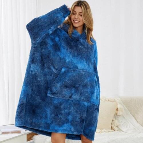 Pajamas For Women Sleepwear Lounge Wear Comfortable And Loose Double Sided Fleece Thicker Wearable Blanket Couple Home Service