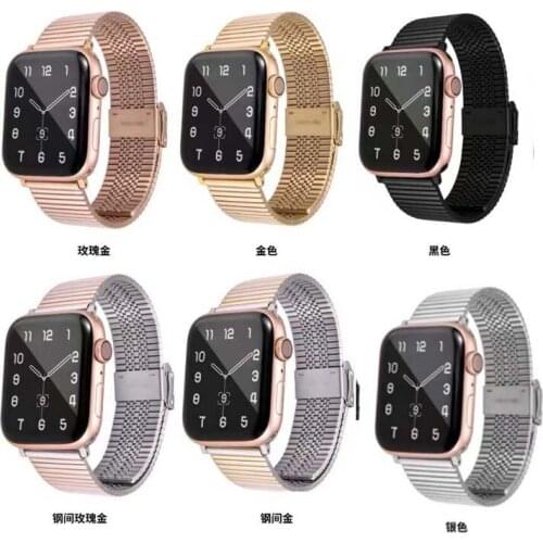 Fashion For Apple Watch Series 6 5 4 3 Band Strap 40mm 44mm 42mm Stainless Steel Bracelet Strap for iWatch Band 4 3 38mm