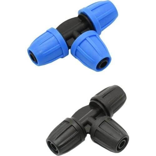 Garden hose 3/8" tee barb connector lock nut 8/11 water splitter water T type 3- way connector 40pcs