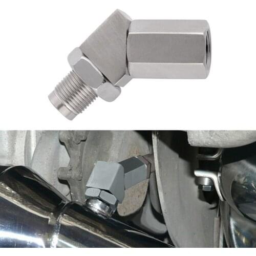 Universal M18 x 1.5 Oxygen Sensor Extender 45 Degree CEL Check Engine Light Fix O2 Sensor Spacer With Catalytic Converter