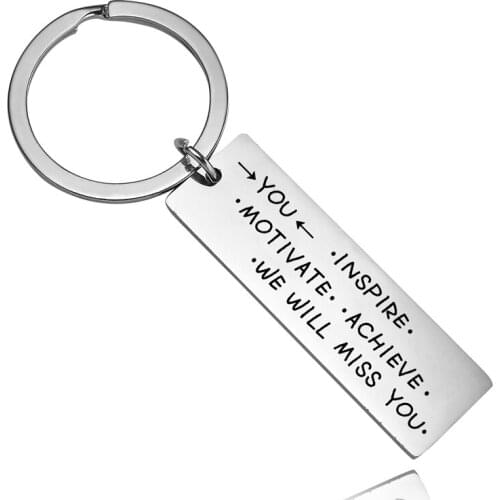 You Inspire Motivate We Will Miss You Coworker Retirement Jewelry Keychain Colleague Inspiration Best Friend Gifts Key Chain