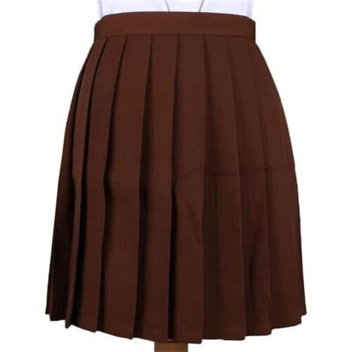 Japanese Students Solid Pleated Girl Jk School Uniform Cosplay Skirt Mini Skirt High Waist Pleated Skirts Linings Macaron Colors