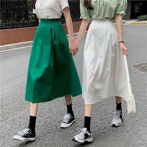 Skirts Women Solid Friends Simple Holiday Leisure Fashion Teens Popular High Waist Loose All-match Summer Hot Selling Ulzzang