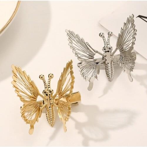 Super Fairy Butterfly Hairpin Simple Side Clip Bangs Clip Hair Card Headdress Duckbill Clip Hair Jewelry Sweet Barrette Fashion