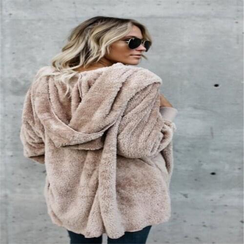 Winter Coat Women 2020 Plush Teddy Coat Hooded Faux Fur Coat Abrigos Mujer Invierno Femme Veste шуба женская пальто