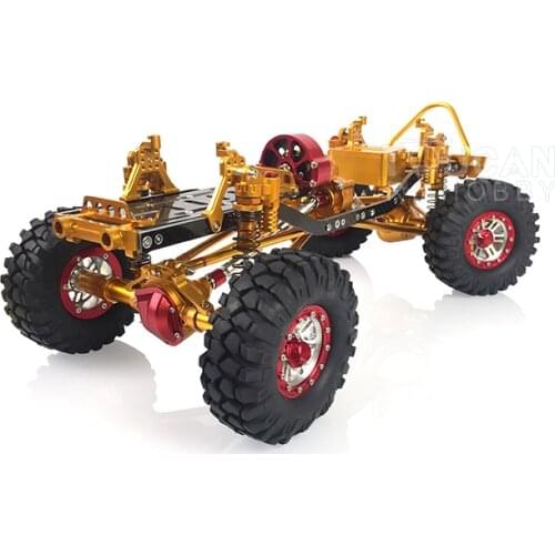 1/10 AXIAL CNC RC SCX10 Metal Rock Crawler Yellow Chassis 313MM Upgraded Tires Car Model Outdoor toys for boys gift TH01595-SMT6