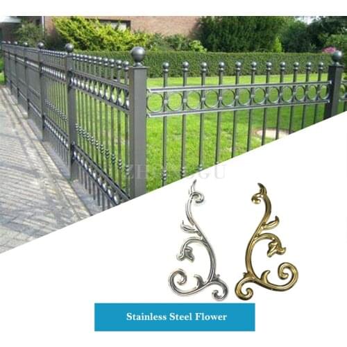 1 Piece Courved Stainless Steel Flower European Art Door Decoration Accessories Guardrail Window Fence Flower Metal Work
