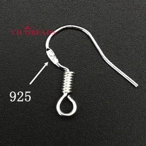 100pcs/lot Earrings Carven 925 Silver color Copper Ear Wires Earrings Hook for DIY Jewelry Earrings Making Supplies Accessor