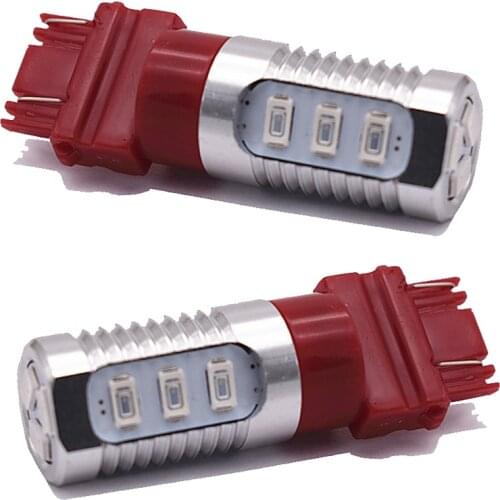 2pcs 3157 12 LED Bulbs Red Stop Brake Flash Strobe Blinking Rear Alert Safety Light Brake Tail Stop Signal Lights