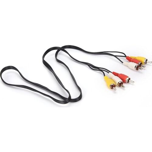 3RCA Male to 3 RCA Male Composite Audio Video AV Cable Plug 3X RCA Retail & Wholesale 1M