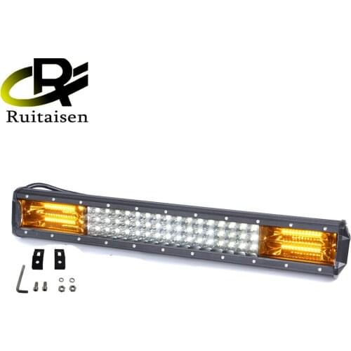 7D 20 inch 288W LED Led Light Bar 5 Modes Combo Bar Waterproof IP67 Car Boat Off-Road Levels Yellow Driving Work Light