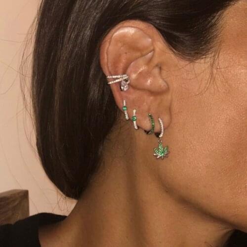 AAA cubic zirconia CZ top quality fashion jewelry Multi cz line no piercing ear cuff gorgeous bling cuff earring