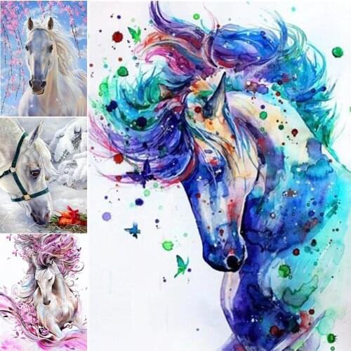 5D DIY Diamond Painting Horse Cross Stitch Kit Full Drill Square Embroidery Mosaic Art Picture of Rhinestones Gift Home Decor