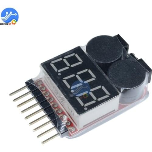 BMS 1S 2S 3S 4S 5S 6S 7S 8S Lipo Li-Fe Battery Indicator 3.7-30V Voltage Tester with Buzzer Alarm For RC Car Boat