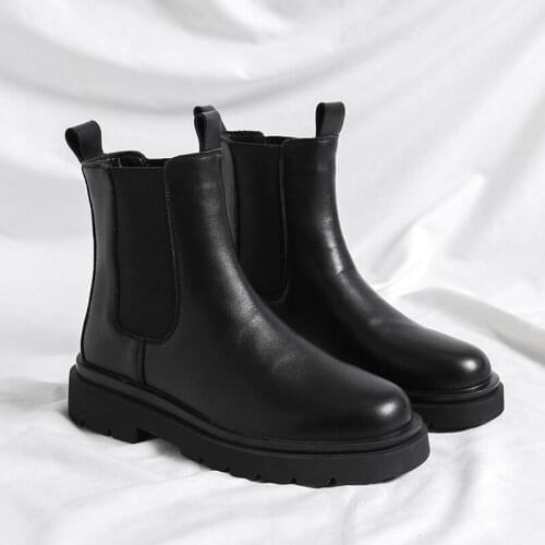 Autumn Winter Vintage British Men Ankle Boots Luxury High Quality Casual Leather Shoes Slip-On Platform Boots Chelsea Boots Show