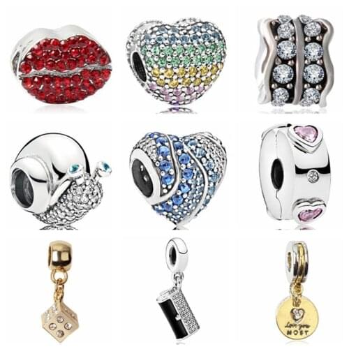 Btuamb New Maxi Butterfly Watermelon Angel Wings Love Heart Crystal Charm Beads Fit Pandora Bracelets Necklaces Making Jewelry