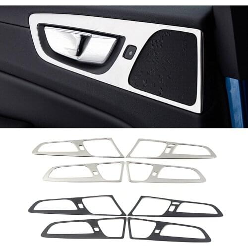 For Volvo XC60 2018-2020 Inner Door Handle Bowl Cover Panel Frame Trim Stainless Steel Interior Moulding Sticker