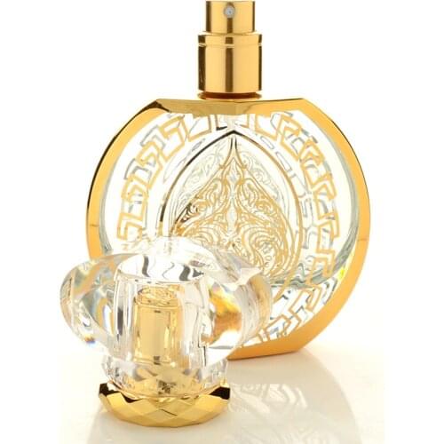 50ML Luxury Glass Perfume Bottle Golden Spray Sub-bottling Travel Portable Perfume Storage Bottle Thick Bulk Glass Container