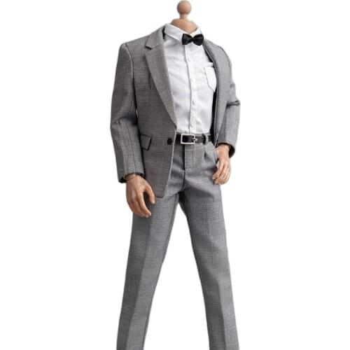ZYTOYS ZY5038 1/6 Scale Male Grey Suit Clothes Set Fit 12" PH HT Action Figure Best Sell