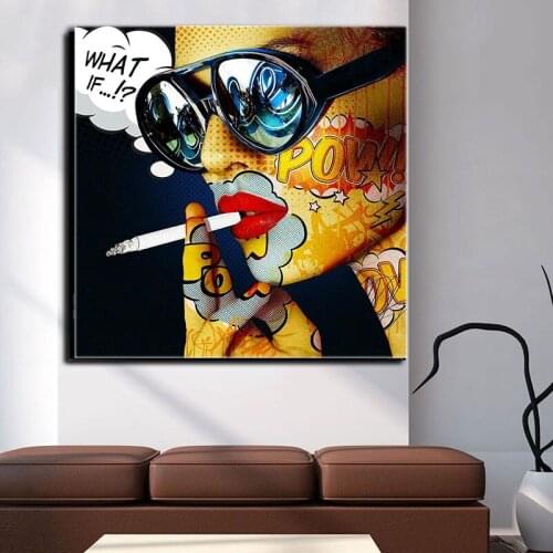 Graffiti Colourful Abstract Women Portrait Canvas Painting Posters and Prints Wall Art Picture Prints for Living Room Decor