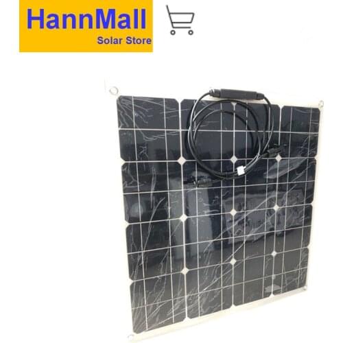 HannMall 50W Solar Panel Mono Bendable Flexible for Travel & Boat & RV Solar Panel Portable high Quali