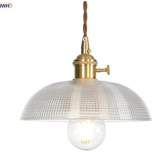 IWHD American Country Retro LED Pendant Light bar Cafe Dinning Room Glass Loft Industrial Decor Vintage Lamp Hanglamp Luminaria