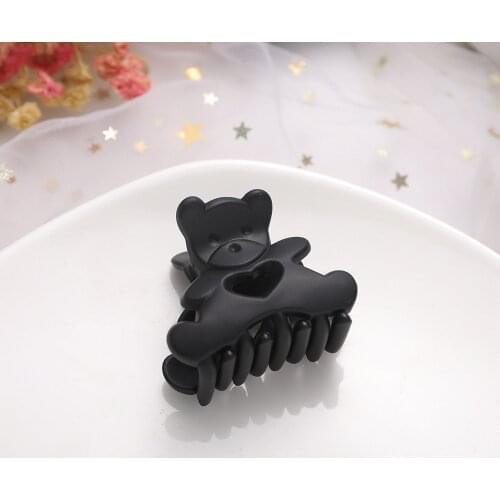 Candy Color Bear Hairpins Girls Kids Acrylic Hair Clips Matte Hair Claws Crab Hair Accessories Hair Styling Tools Hair Crab