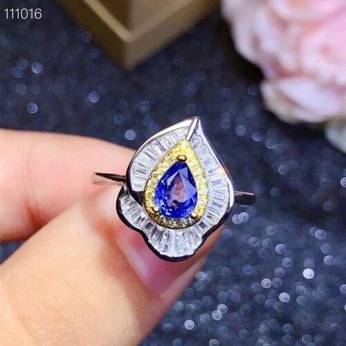The Best Gift for the Birthday Natural And Real Sapphire Rings 925 Sterling Silver Fine Jewelry