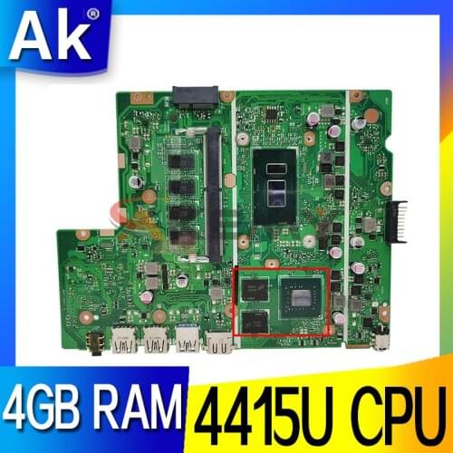 Akemy X540UBR notebook motherboard For ASUS X540UV X540UB X540UBR laptop motherboard mainboard with 4415U CPU 4GB RAM 2GB GPU