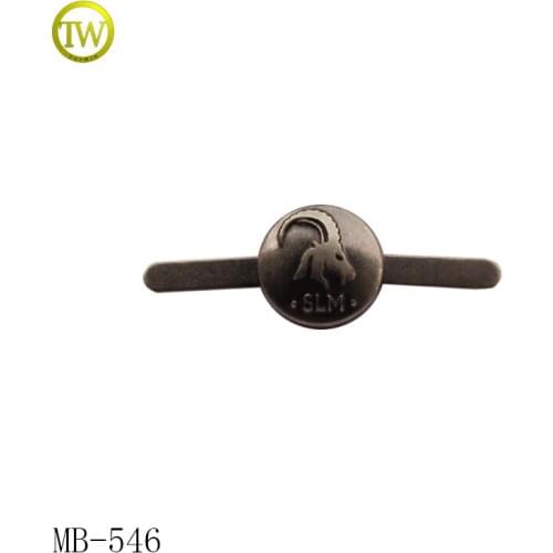 MB546 Custom wallet metal logo label metal clothing logos metal round labels