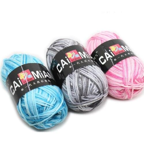 1pc Melange Yarn Ring Worsted Blended Knitting Yarn for Knitting Colorful Fine Dye 50g/pc