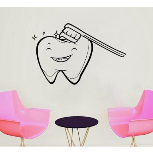 Dental Clinic Wall Decal Dentist Smile Vinyl Wall Sticker Teeth Healthy Hospital Dental Interior Decoration Brushing Mural S997