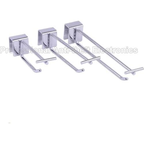 Stainless Steel Double Lines Hook Display for square tube in Supermarket Retail Store Bracket Display Shelve 100pcs
