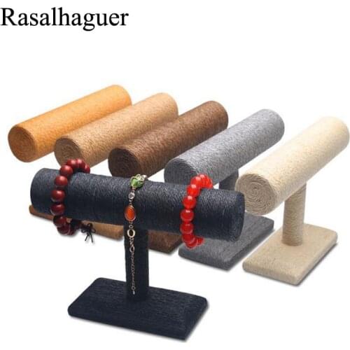 New Hot Hemp Rope Waist Bracelet Chain Watch Holder T bar Rack Jewelry Display Organizer Stand Holder Packaging Stand Wholesale