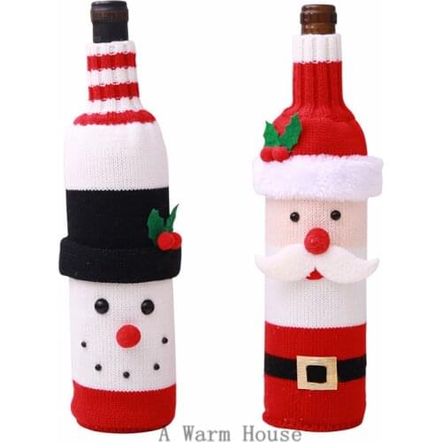 New Year Decoration 2019 Santa Claus Wine Bottle Cover Merry Christmas Decorations for Home Christmas Ornament Navidad 2020 Xmas